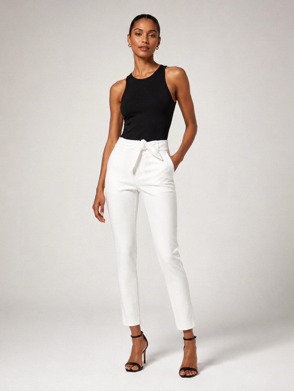 New Paige Hoxton High Tie Waist Ultra Skinny Peg Jeans Sz 26
